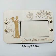 Multi-Functional Wooden Wedding Photo Frame - Photo Display - Dual-Purpose For Storage And Commemoration - Essential For Newlyweds - Natural Wood Wedding Photo Frame - Mr&Mrs Engraved Design + Polka Dot Ribbon - Ideal Choice For Wedding Gifts, Birthday Money Clips, And Gift Boxes - Commemorative Item - Wallet - View 7