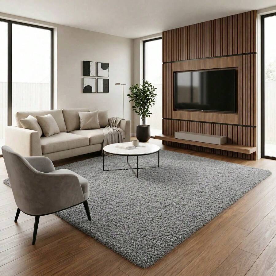 Casa Laura Enxovais Large Shaggy Rug 2.00x1.35 – Soft, Non-Slip And Comfortable For Living Room, Bedroom And Office - 灰色 - 查看 1
