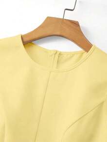 Camiseta de mujer sexy y elegante con estampado de lunares, adecuada para atuendos de primavera/verano - Amarillo - Ver 6