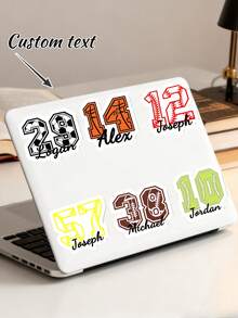 Nhãn dán thể thao tùy chỉnh chữ, nhãn số hình quả bóng nhiều màu sắc, decal có thể tùy chỉnh dành cho các đội thể thao, vận động viên và người hâm mộ. - Nhiều màu - Xem 8