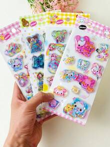 New 2026 Design Cute Girl Water Decal Stickers, Adorable Stickers, Fun Shiny Embossed Decorations, Japanese Anime Stickers, 3D Texture, Delicate Design, Self-Adhesive Waterproof Decorative Stickers, Creating A Complete Decorative Atmosphere With Tactile Effect. - Multicolor - View 7