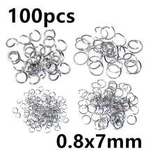 100 chiếc khoen nối hở bằng thép không gỉ mạ vàng, đường kính 3-10mm, vật liệu làm trang sức thủ công, thích hợp để tự làm khuyên tai và vòng cổ. - Vòng mở - Xem 25