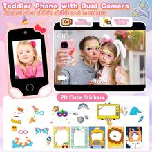 Teléfono inteligente de juguete para niños con pantalla táctil de 2.8 pulgadas, cámara dual, diseño de moda, selfie, video, dispositivo multifunción, regalo para vacaciones y cumpleaños - Multicolor - Ver 6