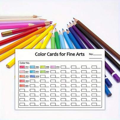 Tarjetas de referencia de color para estudiantes de arte, gráficos de color rellenables en blanco, hojas de registro de mezcla de colores de papel blanco para práctica de pintura
