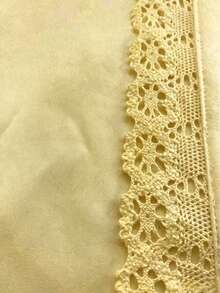 優雅女款純色刺繡蕾絲拼接上衣，居家、日常穿著皆宜，四季夏季通用，時尚優雅 - 黃色 - 查看 6