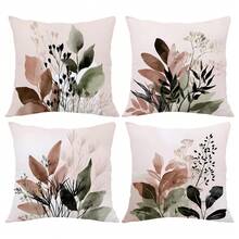 MEMNUN Bộ 4 vỏ gối in hình lá màu nước nhạt (không bao gồm ruột gối), làm từ vải polyester, in một mặt, kích thước 17.7*17.7in (45*45cm) / 19.69*19.69in (50*50cm) / 15.75*15.75in (40*40cm). Vỏ gối trang trí hình lá tự nhiên, vỏ gối trang trí nhà cửa cho phòng ngủ, quà tặng. - Nhiều màu - Xem 14