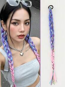 Phụ kiện tóc cho bé gái 22 inch, tóc nối bện cầu vồng, tóc nối bện xoắn với dây chun, tóc bện tổng hợp. - Nhiều màu - Xem 9