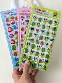 Tamagotchi 1件可愛3D卡通貼紙，可愛動物設計，適合日常裝飾、派對及兒童使用 - 彩色 - 查看 3