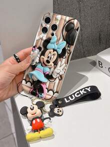 This Disney Mickey Mouse Lanyard Phone Case Is Fully Covered In TPU Material. It's Shockproof, Lightweight, And Compatible With IPhone17/16/11/13/15/15 Plus/15 Pro/15 Pro Max/12/14 Pro Max/11 Pro Max/12 Pro/12 Pro Max/13. This Phone Case Makes A Popular Birthday Gift Or Business Gift; It's Durable, Stain- And Fingerprint Resistant, And Suitable For Both Men And Women. The Set Also Includes A Mickey Mouse Phone Case And A Mickey Mouse Plush Bracelet. It's A Perfect Gift For Friends And Family. This Stylish Phone Case Is Fun, Lightweight, And Durable. IPhone17 Pro Max Phone Case, Minnie Mouse Phone Case. - 白色 - 查看 2