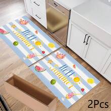 1pc Minimalist Watermelon Print Absorbent Mat/Drying Mat For Coffee Maker, Tableware - Polyester Absorbent Desktop Protective Mat With Rubber Anti-Slip Pad, For Kitchen Counter Decor, Home Bar And Dining Table - Multicolor - View 6