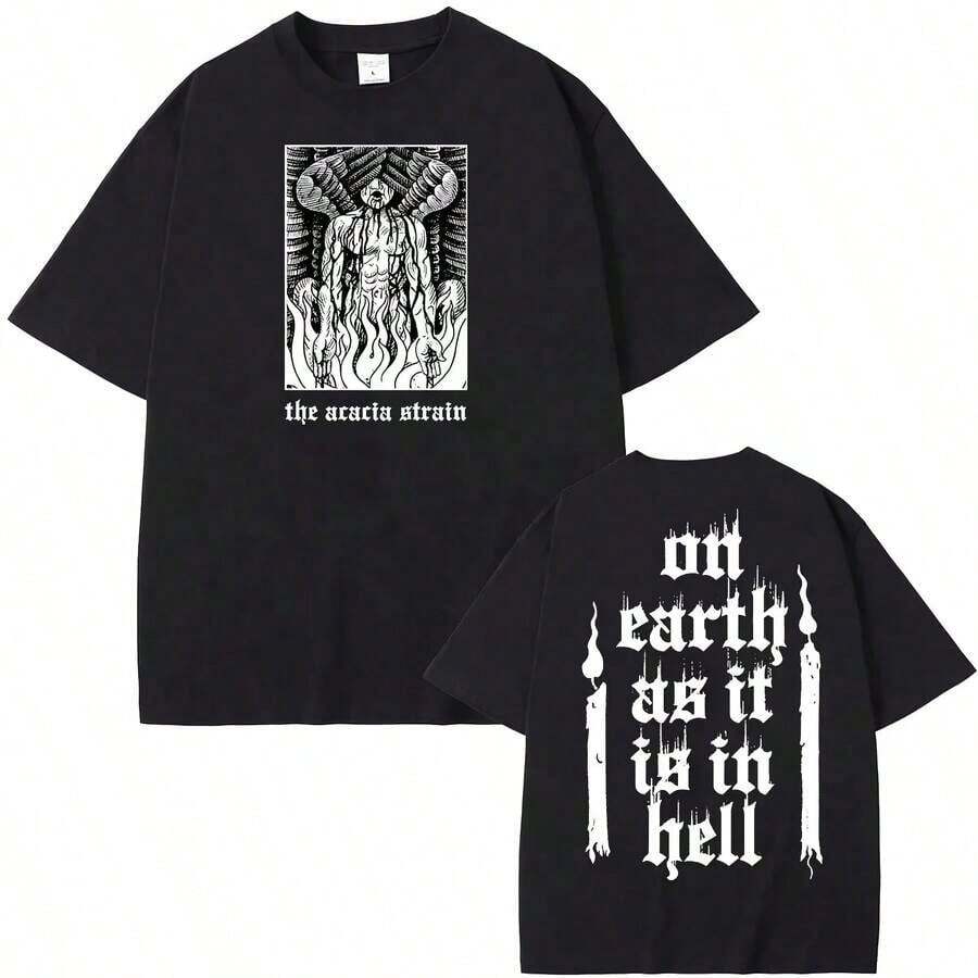 Camiseta de Verano Acacia Strain, Manga Corta, Estilo de Cantante, Camiseta con Estampado Gráfico, Cuello Redondo, Unisex, Ropa Retro - Blanco - Ver 1