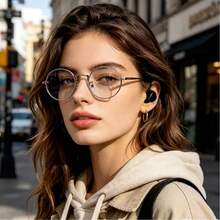 1pc Oval Lightweight Clear Lens Glasses - Clear - View 1