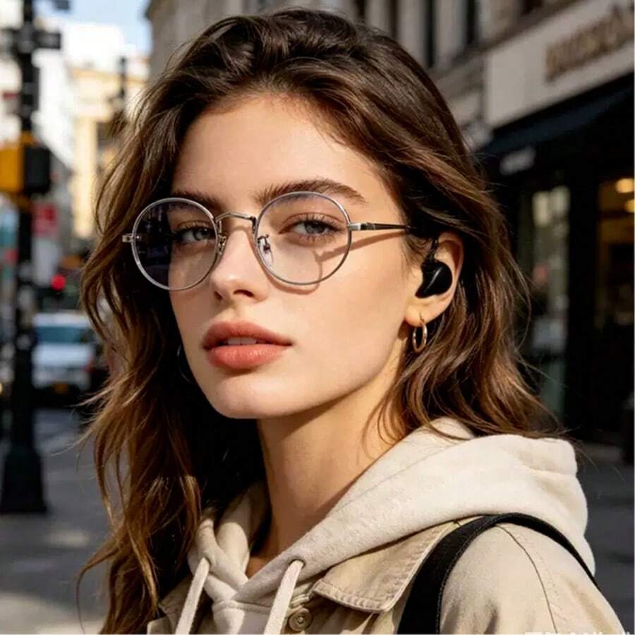 1pc Oval Lightweight Clear Lens Glasses - Clear - View 1