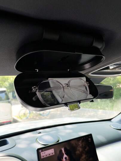 Multi-Function Car Fashion Glasses/Eyeglasses Storage Box, Visor Clip Holder (No Glasses Included)