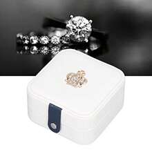 Jewelry Box with Compartment, Travel Jewelry for Earrings Rings Necklaces, Portable Jewelry Storage, Faux Leather Jewelry Box for Women, for Valentine - Blanco - Ver 3