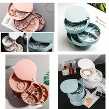 Jewelry Case Jewelry Box, Small Jewelry Storage Box for Women, 4-Layer Rotating Travel Jewelry Tray Case Lid Earring Holder for Bracelets Rings Jewelry - Un color - Ver 1