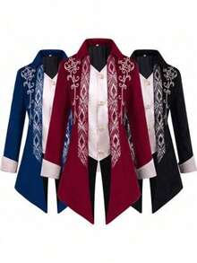 Veste Steampunk médiévale pour homme, idéale pour Halloween, style gothique victorien, costume d'uniforme. - 231005 Gilet noir et smoking - Voir 3