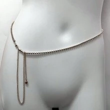 1件银色水晶水滴形腰链，闪亮水晶腰带，性感比基尼风格身体饰品，可调节沙滩风腰链，带吊坠，适合女性 - 查看 6