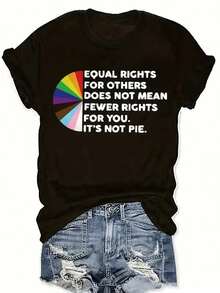Women's Bisexual And Transgender Pride T-Shirt - Rights And Rainbow Emblem, Short Sleeve Casual Wear, Soft And Breathable For Spring And Summer, Inclusive Clothing - 白色 - 查看 6