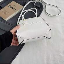 Small Square Bag, Tote Bag, Shoulder Bag, Casual Crossbody Bag, Solid Color Cell Phone Bag, 20.5 X 16 X 6 Cm - 粉色 - 查看 2