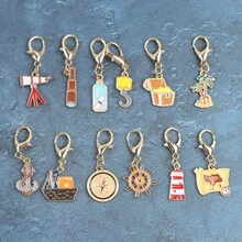 12件套卡通寻宝钥匙扣套装，包含拥抱卡、绳子、地图、望远镜、宝箱及其他配件，适合作为寻宝爱好者的礼物、派对礼品，男女皆宜的独特钥匙扣 - 彩色 - 查看 5