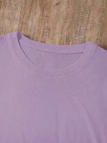 Camiseta de mujerYOCASA Camiseta Blanca con 5 Corazones de Leopardo Estampada, Manga Corta, Corte Holgado, Casual y Versátil para Mujer Blusa de Mujer con Estampado de Corazones de Estilo Leopardo, Manga Corta, Ajuste Holgado, Ropa Casual Diaria Camiseta Holgada de Corazones Leopardo para Mujer, Manga Corta, Estampado Único, Casual y MultiusosCómoda y ligera - YH628-Morado - Ver 6