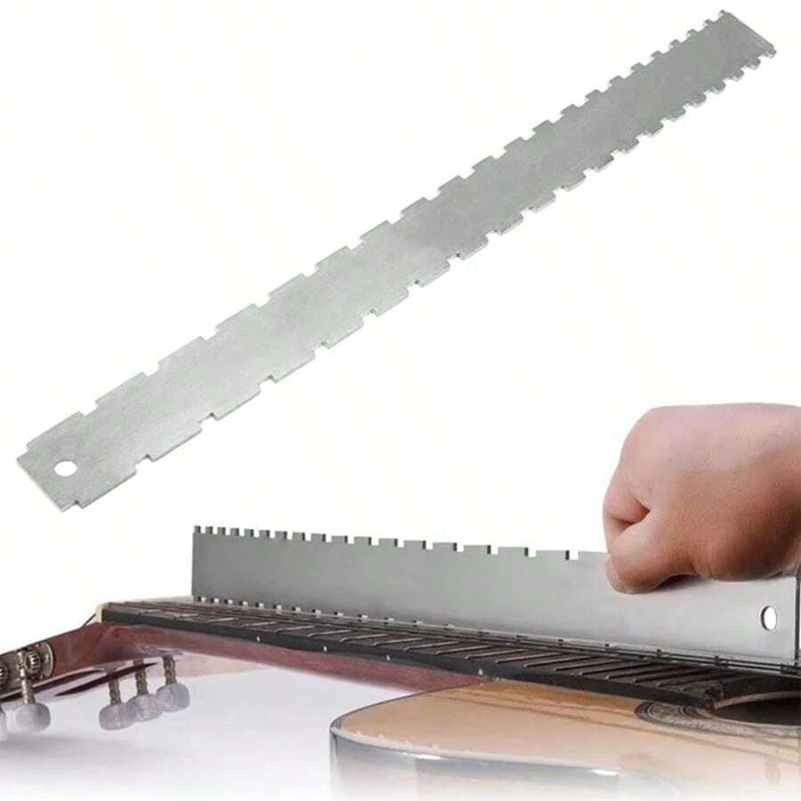 Guitar Neck Notched Straight Edge Luthier Tool Fret Leveling Repairing Ruler - Silver - View 1