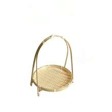 Natural Bamboo Woven Multipurpose Handled Storage Basket, Suitable For Kitchen, Dining Room, Garden, Camping, Fruit Organization, Etc. (Simple Assembly Required) - A - View 5