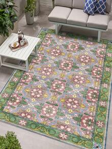 Modern Round Washable Non-Slip Area Rug – Thin Soft Living Room Carpet, Kitchen Rug & Runner, Home Decor Rug - Berwarna merah muda - View 2