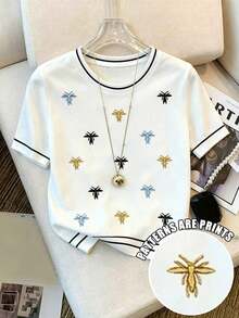 Camiseta de manga corta con estampado floral, camiseta de verano, blusa refrescante para damas, camiseta estética - Multicolor 6 - Ver 1