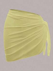 Swim Basics Cubre todo de unicolor y minimalista para mujer - Amarillo - Ver 5