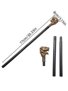 1 pieza Bastón de cetro de cosplay de Halloween, cetro con cabeza de serpiente egipcia de faraón, cetro de rey, varita mágica de mago - Negro - Ver 22
