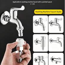 1-To-2 Faucet Splitter, Kitchen Sink Dishwasher Water Inlet 3-Way Diverter Valve, 1 Inlet 2 Outlets Angle Valve - Multicolor - View 9