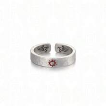 1 chiếc nhẫn thủ công khắc hình mặt trời và mặt trăng, thiết kế unisex. - H700 - Xem 2
