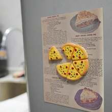 3/6/12pcs Cute Pizza Set Fridge Magnets, Creative Resin Pizza Fridge Magnets, Suitable For Home, Cabinet And Whiteboard Decoration, Room Decoration, Office Decoration - Multicolor - View 3