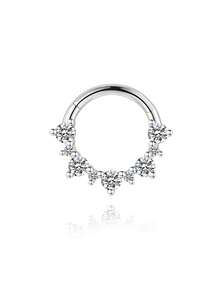 AnlaScheer 1 Peça Brinco de Piercing Helix Espiral com Rosca de Bottom Plano em Prata Esterlina 925 com Moissanita de Tamanho Misto, Joia de Noivado, Casamento e Noiva para Mulheres - Prata - Visão 7