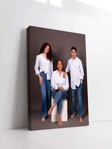 1pc Customized Canvas Wall Art, Frameless Poster, Comfortable Indoor Framed Canvas, Room Decor, Wedding Memento, Mother's Day Gift, Father's Day Gift, Personalized Commemorative Gift, Suitable For Graduation, Wedding And Other Occasions - Multicolor - View 2
