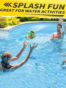 1pc Durable TPR Elastic Beach Ball - Colorful Water Fun Pool Ball, Suitable For Swimming Pool, Beach And Outdoor Games | Fun Pool Accessories, Colorful Design - 彩色 - 查看 4