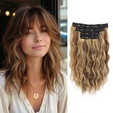 Extensiones de cabello rizado corto de 12 pulgadas, set de 4 piezas, adecuadas para uso diario para añadir volumen - Multicolor - Ver 13