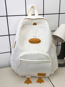 2026 New High-Value Student Backpack, Minimalist Corduroy Large Capacity Middle School Backpack - White - View 8