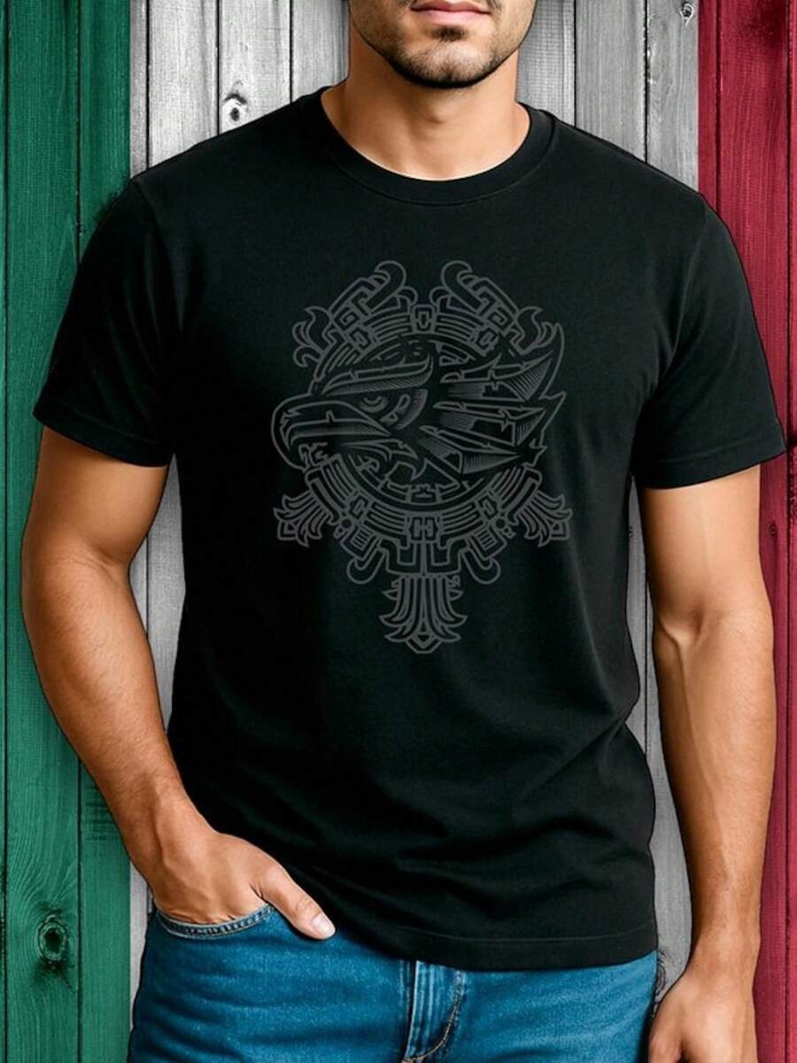 Águila Azteca-Diseño PNG-Descarga Digital-300DPI - Negro - Ver 1