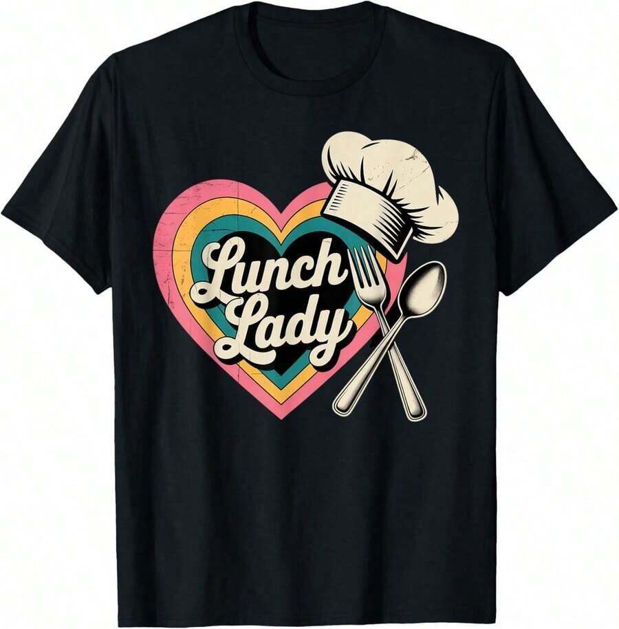GiftGiftLunch Camiseta de Trabajadora de Cafetería con Moño Desordenado SoftSoft - Negro 15 - Ver 1