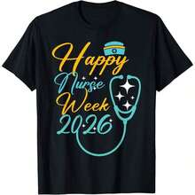 Semana del Aprecio a las Enfermeras - Feliz Semana Nacional de Enfermeras 2026 - Camiseta Transpirable y Cómoda - Negro - Ver 7