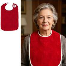 1pc Adult Bib, Reusable Towel Fabric Bib For Eating, Unisex For Women And Men, Absorbent And Breathable, Adjustable Bib For Elderly, Drool Bib - White - View 5