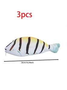 1/2/3/4/5件入返校季大容量魚形文具袋 鉛筆盒 禮物 辦公學校用品 便攜簡約學生文具袋 適用於鉛筆、原子筆、尺等 學生用品 - 彩色 - 查看 13