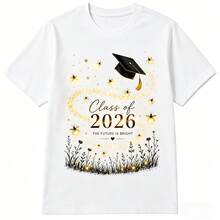 Women's Class of 2026 Graduation Cotton Crew Neck T-shirt Summer - Blanco - Ver 9