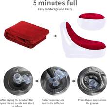 Silla inflable con reposapiés, sofá inflable con superficie aterciopelada para adultos, silla cojín de aire inflable cómoda, sofá inflable portátil impermeable, sofá inflable para camping - silla - Ver 6