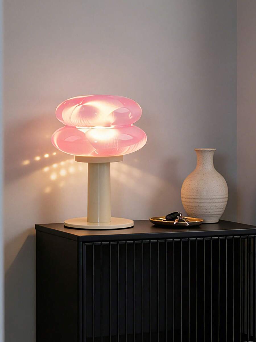 1 chiếc đèn bàn hình nấm bánh trứng kiểu Bauhaus có thể sạc lại, đèn ngủ cạnh giường ngủ/học tập tạo không gian ấm cúng, mộng mơ dành cho nữ.