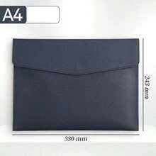 1pc Leather A4 Snap Button File Folder, Document Organizer Bag, High Quality Water-Resistant Portfolio For Office, Students, Back To School & Graduation Essentials - A4 - View 14