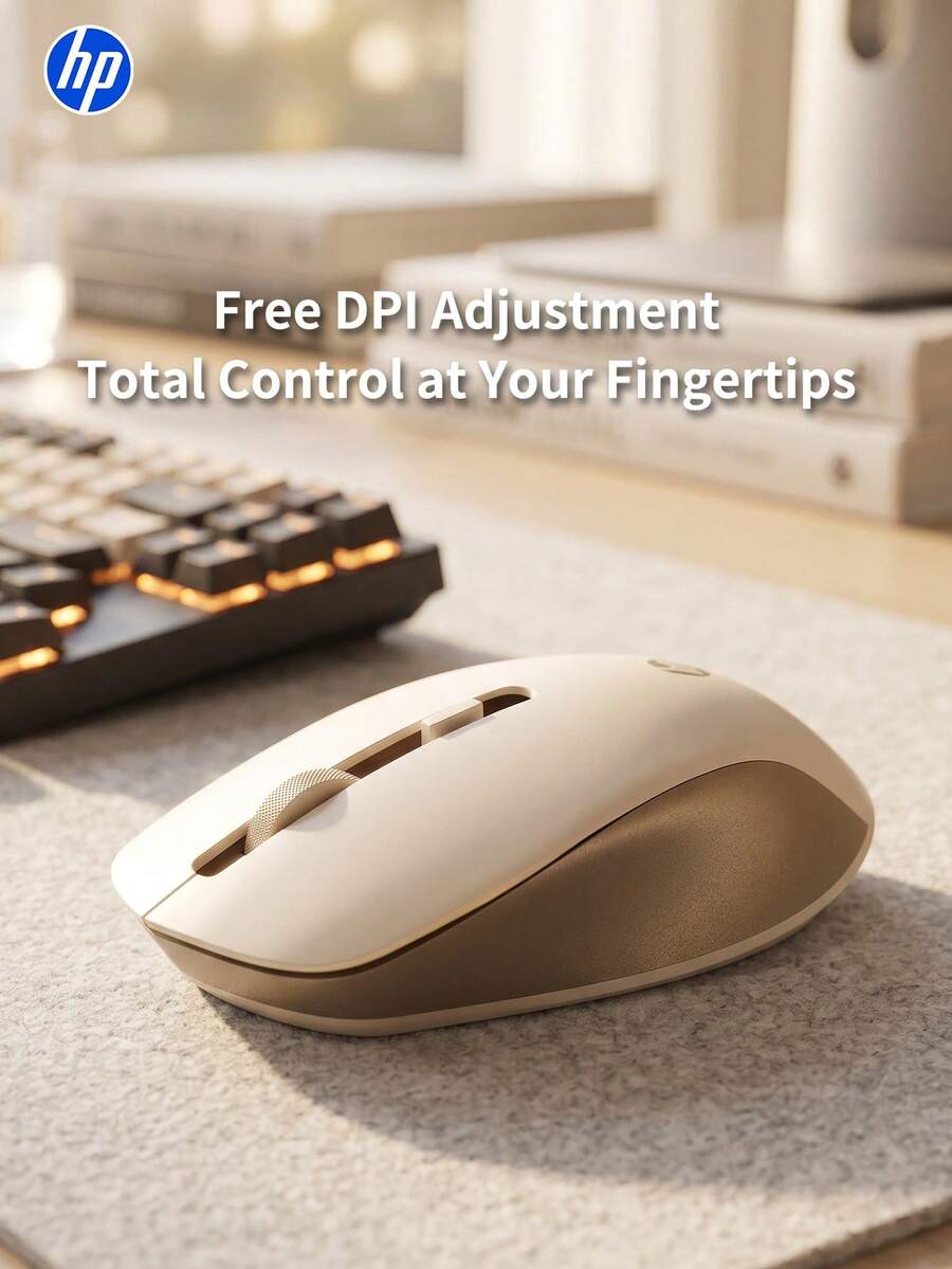 HP 2.4GHz Wireless Gold Mouse With USB Receiver